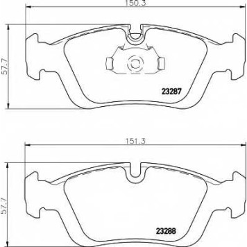 Колодки тормозные дисковые для BMW 3(E36,E46), Z3(E36), Z4(E85) <b>HELLA 8DB 355 008-741 / T1177</b>