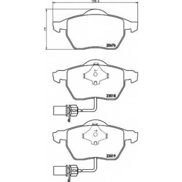 Колодки тормозные дисковые для AUDI A4, A6 / SKODA SUPERB / VW PASSAT <b>HELLA 8DB 355 010-731 / T1388</b>