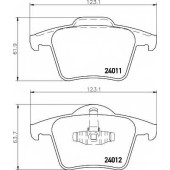 Колодки тормозные дисковые для VOLVO XC90 <b>HELLA 8DB 355 010-801 / T1394</b>