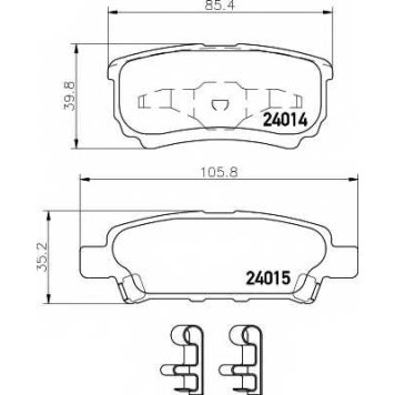 Колодки тормозные дисковые для CHRYSLER 200, SEBRING / JEEP COMPASS, PATRIOT / MITSUBISHI LANCER, OUTLANDER <b>HELLA 8DB 355 010-811 / T1395</b>