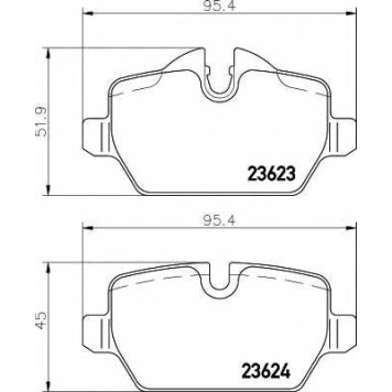 Колодки тормозные дисковые для BMW 1(E81,E87), 3(E90,E92) <b>HELLA 8DB 355 011-271 / T1445</b>