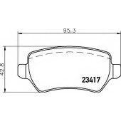 Колодки тормозные дисковые для CHEVROLET ZAFIRA / OPEL ASTRA(F70, L08, L35, L48, L67, L69, L70), CORSA(F08, F68), MERIVA, ZAFIRA(A05) <b>HELLA 8DB 355 011-361 / T1451</b>