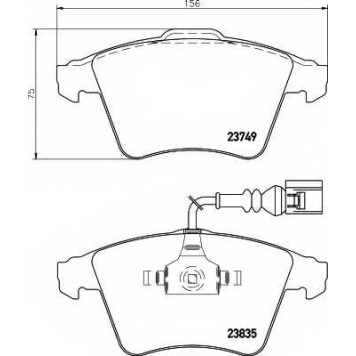 Колодки тормозные дисковые для VW TOUAREG(7L6,7L7,7LA) <b>HELLA 8DB 355 011-621 / T1478</b>