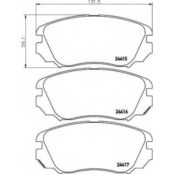 Колодки тормозные дисковые для CHEVROLET AVEO(T250,T255), MALIBU(V300) / OPEL INSIGNIA / SAAB 9-5(YS3G) <b>HELLA 8DB 355 013-051 / T1669</b>
