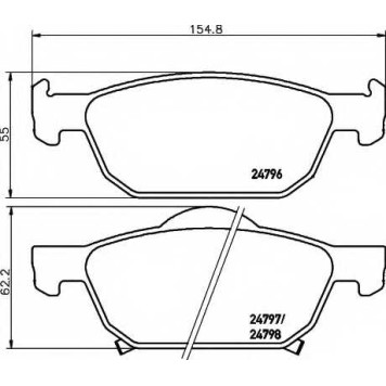 Колодки тормозные дисковые для HONDA ACCORD(CU) <b>HELLA 8DB 355 013-891 / T1763</b>