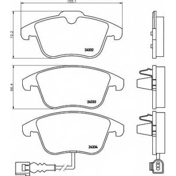 Колодки тормозные дисковые для AUDI Q3(8U) / VW PASSAT(A32), SHARAN(7N1,7N2), TIGUAN(5N#) <b>HELLA 8DB 355 014-031 / T1783</b>