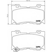 Колодки тормозные дисковые для INFINITI FX, QX70 <b>HELLA 8DB 355 014-841 / T1901</b>