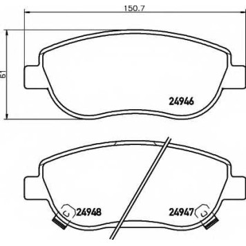 Колодки тормозные дисковые для TOYOTA AVENSIS(ADT27,ZRT27), VERSO(#AUR2#,#ZGR2#) <b>HELLA 8DB 355 014-871 / T1904</b>