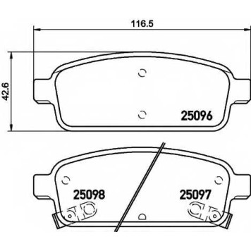 Колодки тормозные дисковые для CHEVROLET AVEO, CRUZE, ORLANDO, TRACKER, VOLT / OPEL AMPERA, ASTRA GTC J, ASTRA, CASCADA, MOKKA, ZAFIRA <b>HELLA 8DB 355 015-221 / T1957</b>