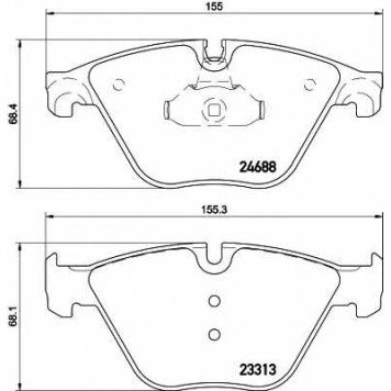 Колодки тормозные дисковые для BMW 5(F10,F11,F18), 6(F06,F12,F13) <b>HELLA 8DB 355 015-261 / T1962</b>