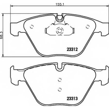 Колодки тормозные дисковые для BMW 5(E60,E61), 6(E63,E64), 7(E65,E66,E67) <b>HELLA 8DB 355 015-391 / T1989</b>
