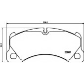 Колодки тормозные дисковые для PORSCHE CAYENNE(92A), MACAN(95B), PANAMERA(970) / VW TOUAREG(7P5) <b>HELLA 8DB 355 015-801 / T2056</b>