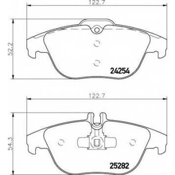 Колодки тормозные дисковые для MERCEDES C(S204,W204), E(A207,C207), GLK(X204) <b>HELLA 8DB 355 016-281 / T2153</b>