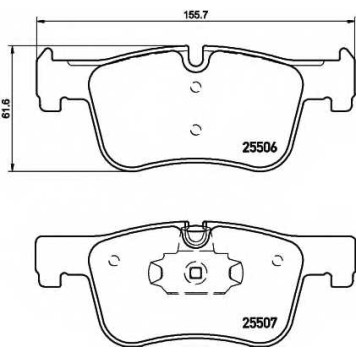 Колодки тормозные дисковые для BMW 1(F20,F21), 3(F30,F31,F34,F35,F80), 4(F32,F33,F36,F82,F83) <b>HELLA 8DB 355 019-771 / T2164</b>