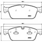 Колодки тормозные дисковые для MERCEDES GL(X166), GLE(C292,W166), GLS(X166), M(W166) <b>HELLA 8DB 355 020-141 / T2177</b>