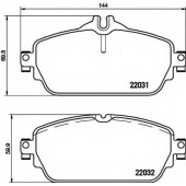 Колодки тормозные дисковые для MERCEDES C(C205,S205,W205), E(W213) <b>HELLA 8DB 355 021-551 / T2374</b>