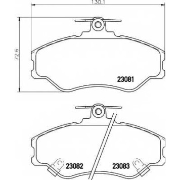 Колодки тормозные дисковые для HYUNDAI GRACE, H100(P), PORTER <b>HELLA 8DB 355 016-641 / T3036</b>