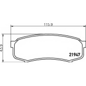 Колодки тормозные дисковые для LEXUS GX / MITSUBISHI PAJERO / TOYOTA 4 RUNNER, FJ CRUISER, FORTUNER, HILUX, LAND CRUISER 150, LAND CRUISER 90, LAND CRUISER <b>HELLA 8DB 355 016-831 / T3064</b>