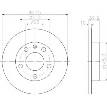 Тормозной диск HELLA PAGID 50311PRO / 8DD 355 107-541