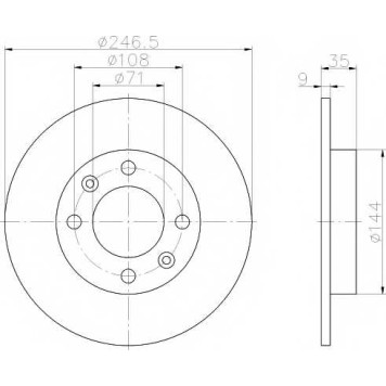 Тормозной диск HELLA PAGID 50366PRO / 8DD 355 108-391