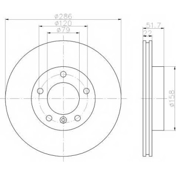 Тормозной диск HELLA PAGID 50424PRO / 8DD 355 102-581