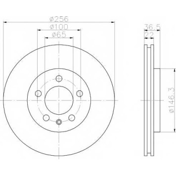 Тормозной диск HELLA PAGID 53953PRO / 8DD 355 105-361