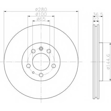 Тормозной диск HELLA PAGID 53954PRO / 8DD 355 105-381