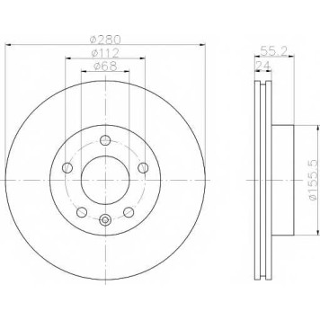Тормозной диск HELLA PAGID 53958PRO / 8DD 355 105-591