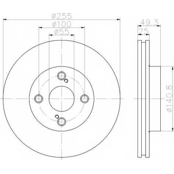 Тормозной диск HELLA PAGID 54259PRO / 8DD 355 110-431