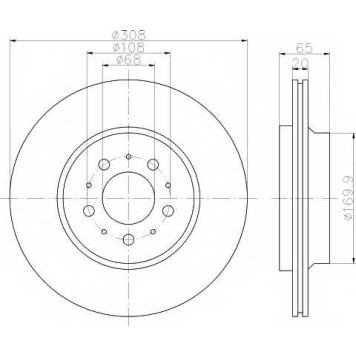 Тормозной диск HELLA PAGID 54268PRO / 8DD 355 110-611