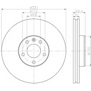 Тормозной диск HELLA PAGID 54323PRO / 8DD 355 111-141