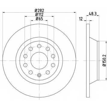 Тормозной диск HELLA PAGID 54408PRO / 8DD 355 112-141