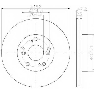 Тормозной диск HELLA PAGID 54444PRO / 8DD 355 118-131