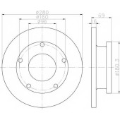 Тормозной диск HELLA PAGID 54591 / 8DD 355 113-811