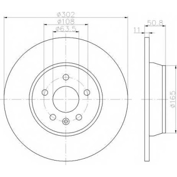 Тормозной диск HELLA PAGID 54593PRO / 8DD 355 118-841