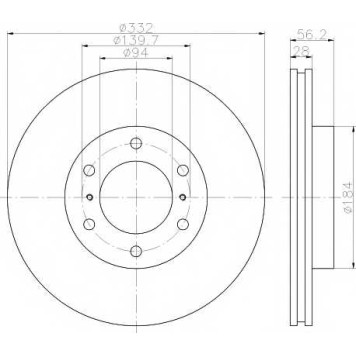 Тормозной диск HELLA PAGID 54672PRO / 8DD 355 119-081