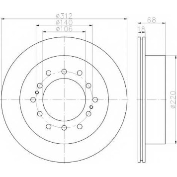 Тормозной диск HELLA PAGID 54701PRO / 8DD 355 114-861
