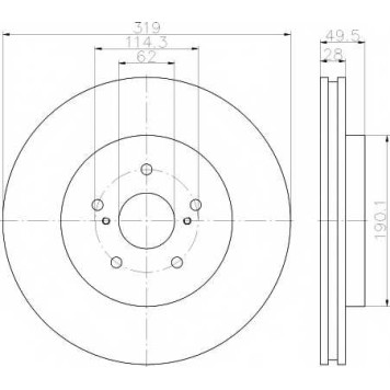 Тормозной диск HELLA PAGID 54715PRO / 8DD 355 114-981