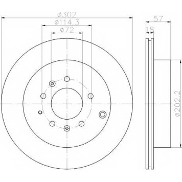 Тормозной диск HELLA PAGID 54809PRO / 8DD 355 115-791
