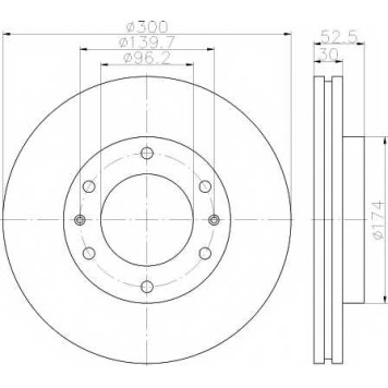 Тормозной диск HELLA PAGID 55038 / 8DD 355 116-481