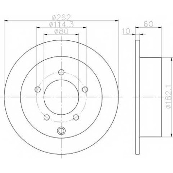 Тормозной диск HELLA PAGID 55274PRO / 8DD 355 119-181