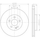 Тормозной диск HELLA PAGID 55416PRO / 8DD 355 119-591