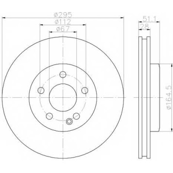 Тормозной диск HELLA PAGID 55416PRO / 8DD 355 119-591