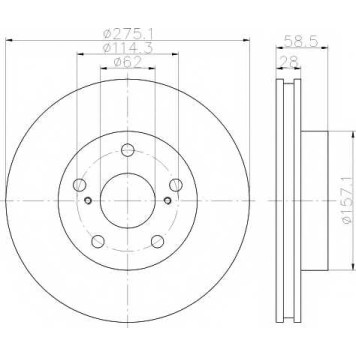 Тормозной диск HELLA PAGID 55523 / 8DD 355 120-171