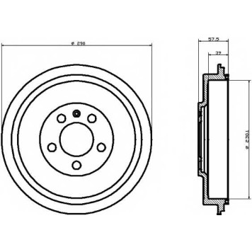Тормозной барабан HELLA PAGID 61243 / 8DT 355 300-421