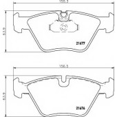 Колодки тормозные дисковые для BMW 5(E39) <b>HELLA PAGID 8DB 355 007-961 / T1103</b>