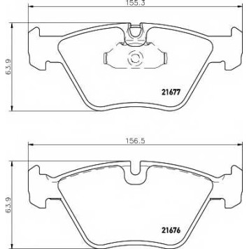 Колодки тормозные дисковые для BMW 5(E39) <b>HELLA PAGID 8DB 355 007-961 / T1103</b>