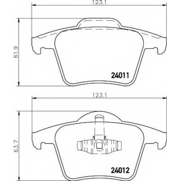Колодки тормозные дисковые для VOLVO XC90 <b>HELLA PAGID 8DB 355 010-801 / T1394</b>