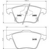 Колодки тормозные дисковые для MAZDA 6(GG,GY) <b>HELLA PAGID 8DB 355 011-051 / T1419</b>