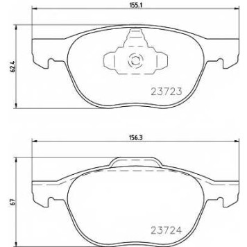 Колодки тормозные дисковые для FORD C-MAX, ECOSPORT, FOCUS, KUGA / MAZDA 3, 5, PREMACY / VOLVO C30, C70, S40, V40, V50 <b>HELLA PAGID 8DB 355 011-191 / T1436</b>